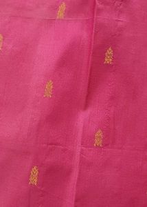 Pink Silk Saree- Blue Border with Blouse piece