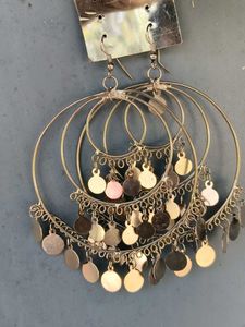 Boho Hoop Earrings with Coin Charms