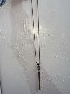 Long Silver Tassel Pendant Necklace