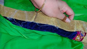 Unused new Green Saree with Embellished Border
