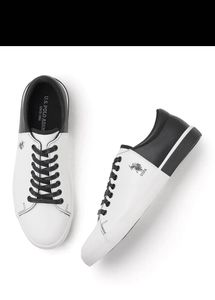 US Polo Men Black &amp; White Sneakers