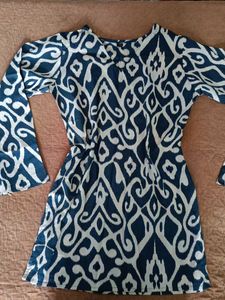 Stylish Blue & White Patterned kurti