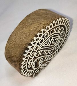 Wooden Paisley Print Block