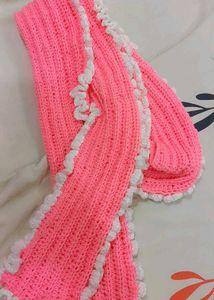 Handmade Knitted Pink Scarf