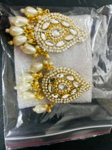 Blue Kundan Style Earrings