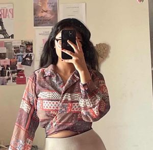 Boho Patchwork Print Long Sleeve Shirt