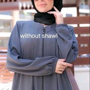 Elegant Dubai Grey Abaya with Zipper