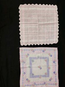 Vintage Rose &amp; Plaid Handkerchief Set combo