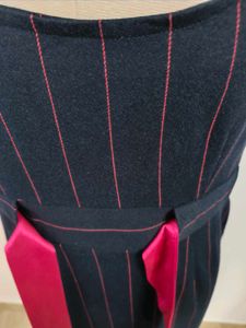 Elegant Navy Striped Dress