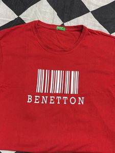 Benetton Red Graphic Tee