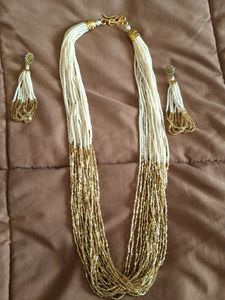Elegant Beaded Necklace &amp; Earrings Set