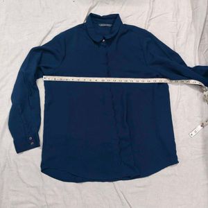 Blue Collared Long Sleeve Shirt