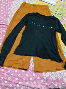 Long Sleeve Tee & Wide Leg Pants Set