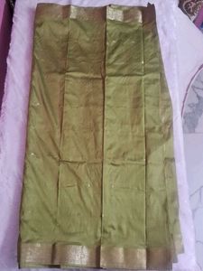 Elegant Olive Green Saree ( without blouse  )