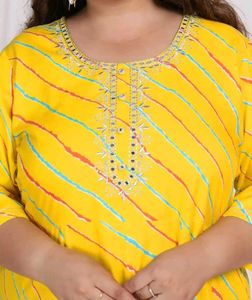 Swasti Plus Size Lehariya Striped A-Line Maxi
