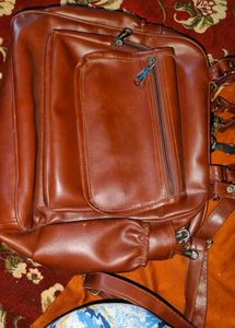 Vintage Brown Leather Laptop Bag