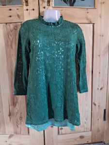 Elegant Green Lace Blouse