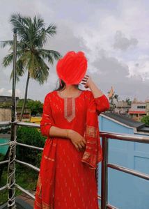 Red Printed Kurta Set♥️👽