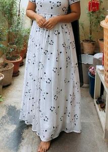 Cute Panda Print Maxi Dress