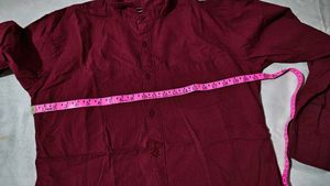 Stylish Men's Maroon Textured Shirt