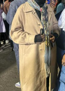 Beige wool winter overcoat