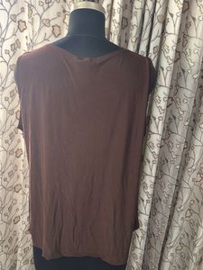 Chic Brown Drape Neck Top