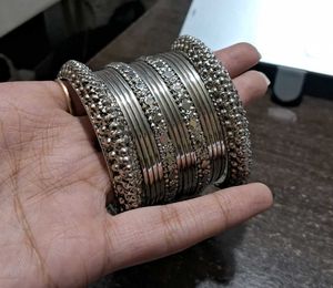 Stylish Silver Bangles Set