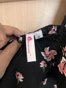 Black Floral Ruffle Co ord set