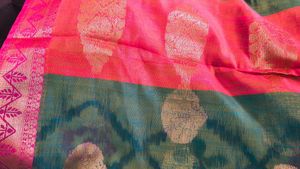 Elegant Pink & Green Saree