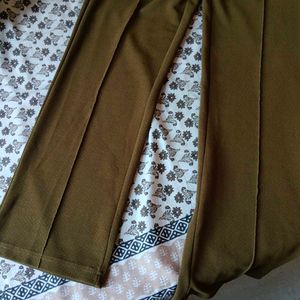 Olive Green Wide Leg Trousers