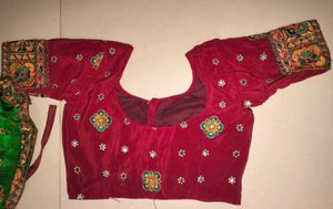 Elegant Red &amp; Green Lehenga Choli Set