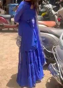 Royal Blue Embroidered Kurta Set with Dupatta