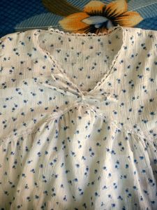 Cute Floral Print Puff Sleeve Top