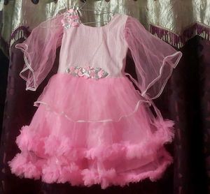 Stylish baby pink colored party wear frock