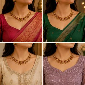 Traditional Antique Gold Plated Choker Necklace Se