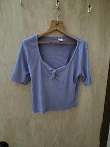 Lavender Ribbed Knit Top