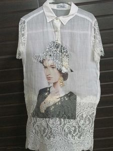 Vintage Lace &amp; Portrait Blouse