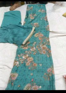 green dress material cut dana