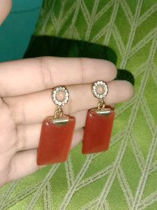 Stylish Orange Dangle Earrings