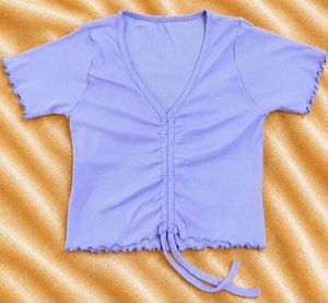 ruched v neck crop top
