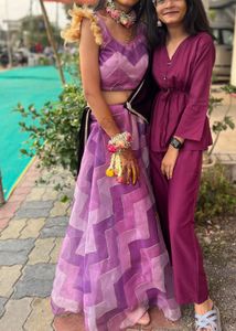 Designer Purple Chevron Lehenga Choli