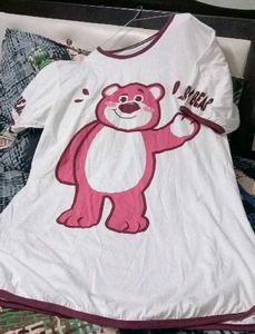 Cute Pink Bear Graphic T-Shirt