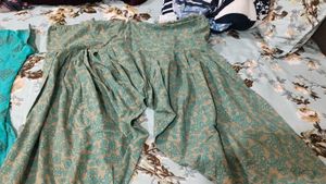 Teal &amp; Tan Printed Kurta with Salwar