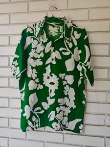 5 Vibrant Green Floral Print Shirt
