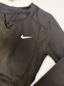 Nike Black Cropped Long Sleeve Top