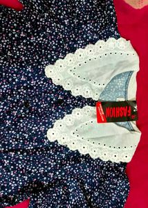 Floral Print Peter Pan Collar top