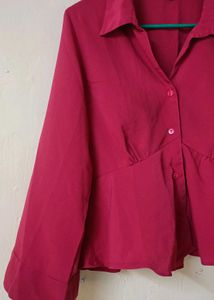 Chic Red Peplum Top