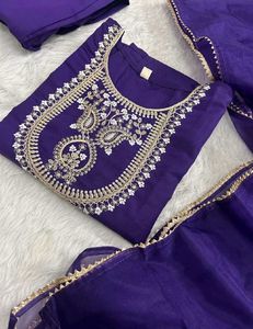 Elegant Purple Kurta Set with Embroidery