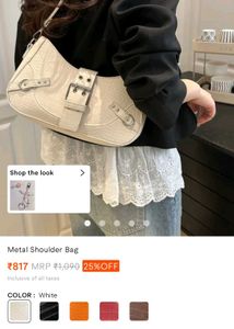 Chic White Embossed Shoulder Bag