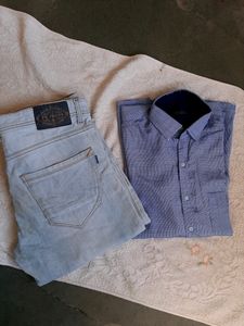 Men's Blue Dress Shirt &amp; Pants